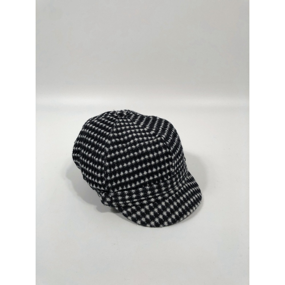 VTG Y2K Newsboy Baker Boy Hat Women ONE SIZE Black White Bratz Retro Academia